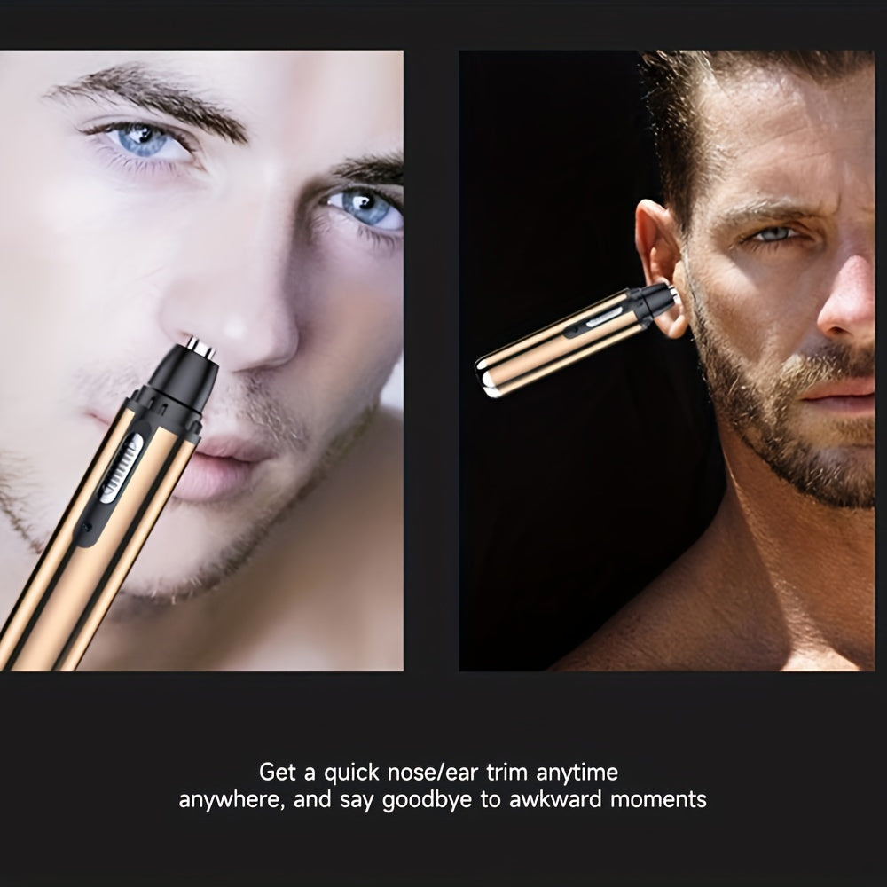 Electric Nose And Ear Hair Trimmer Eyebrow Shaver, Nose Hair Remover, USB Rechargeable, Stainless Steel Head, Mute Motor