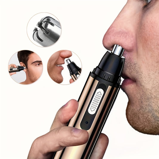 Electric Nose And Ear Hair Trimmer Eyebrow Shaver, Nose Hair Remover,  USB Rechargeable, Stainless Steel Head, Mute Motor