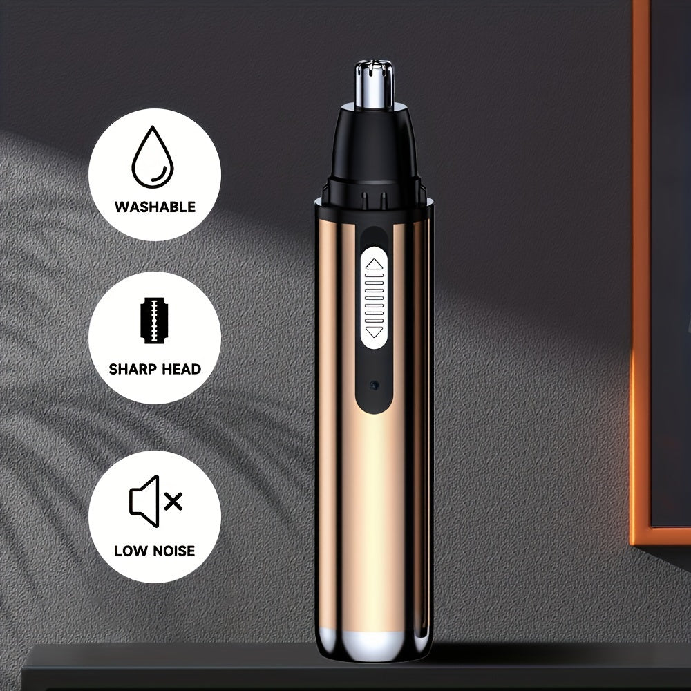Electric Nose And Ear Hair Trimmer Eyebrow Shaver, Nose Hair Remover,  USB Rechargeable, Stainless Steel Head, Mute Motor