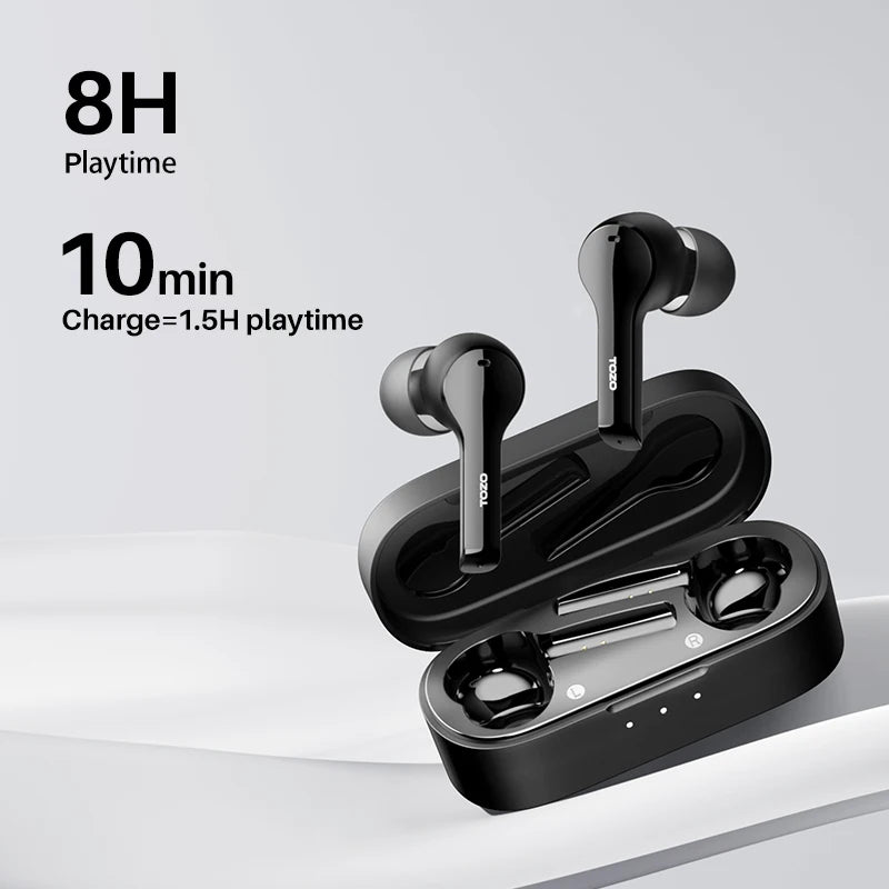 TOZO T9 Wireless Earphones, Bluetooth Earbuds With 4 Mics Noise Cancelling ,Crystal-clear Calls IPX7 Waterproof, Fast Charging