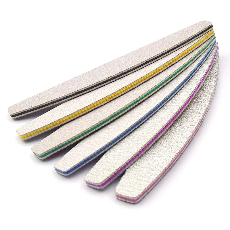 Nail Files Strong Sandpaper Washable, Buffer Emery Board 80/100/150/180/240/320 Grit Lime a Ongle Manicure Polishing 6 Pcs