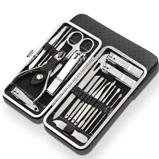 Qmake 19 in 1 Stainless Steel Manicure Pedicure Professional kit,Ingrown Toe Nail Trimmer