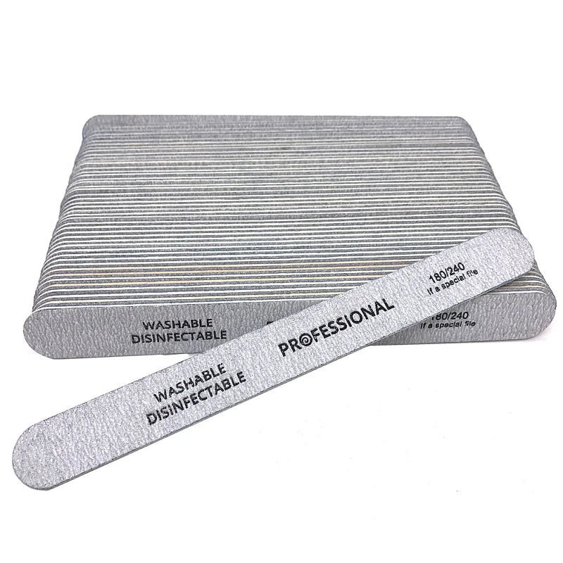 Nail Files 100/180/240 Grinding Polishing Manicure Pedicure Double-sided 100Pcs Professional