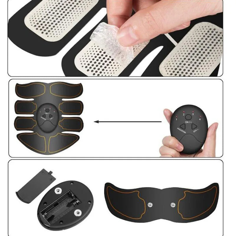 Hip Trainer Abdominal ABS Stimulator Fitness Body Slimming Massager, Electric Muscle Stimulator EMS Wireless Buttocks