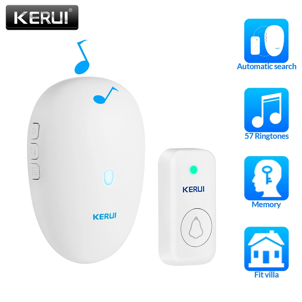 Outdoor Wireless Doorbell Smart Home Security Welcome Chime Kit Door Bell Alarm LED Light Outdoor Button Battery