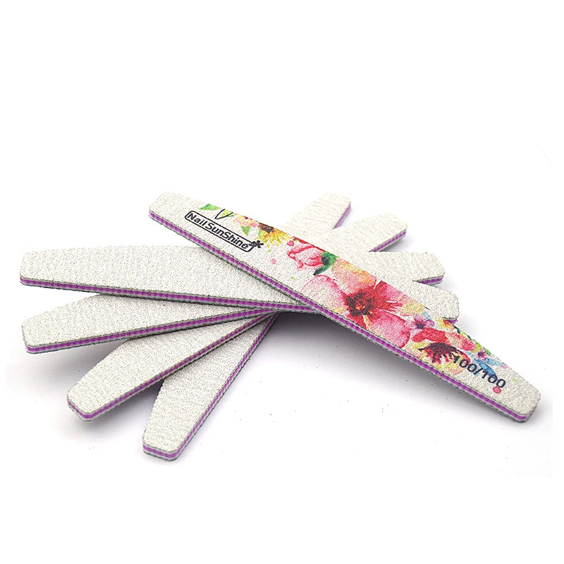 Nail Files Strong Sandpaper Washable, Buffer Emery Board 80/100/150/180/240/320 Grit Lime a Ongle Manicure Polishing 6 Pcs