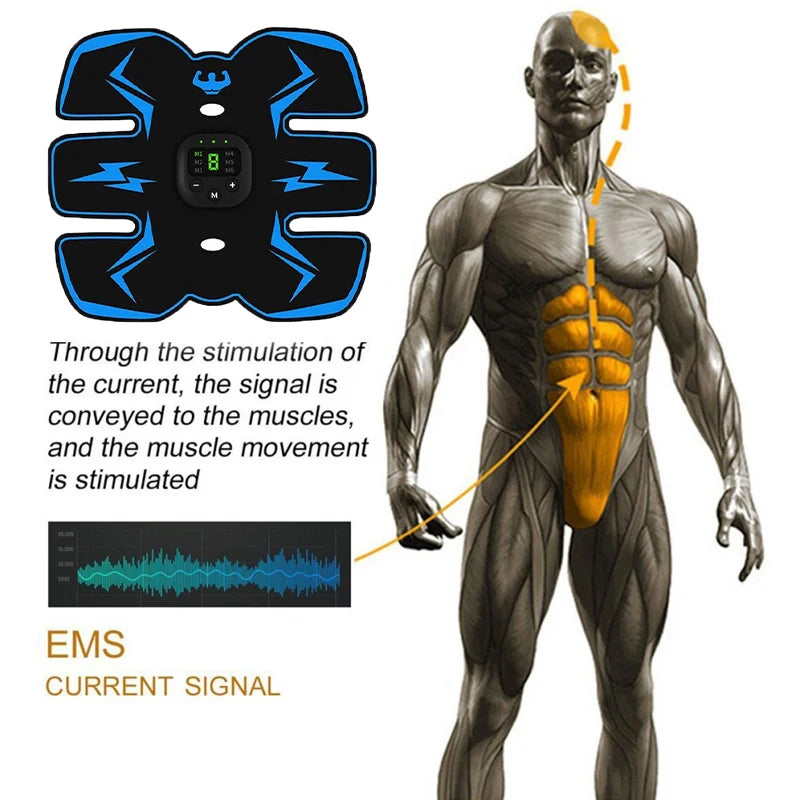 EMS Wireless Muscle Stimulator Trainer Smart Fitness Abdominal Training Electric Weight Loss Stickers Body Slimming Massager