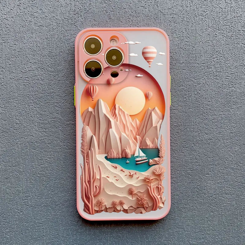 iPhone 15 14 7 8 Plus XS X XR 14 13 Pro Max 13 12 Pro Max Mini Creative Mountains Back Cover Printing Landscape case