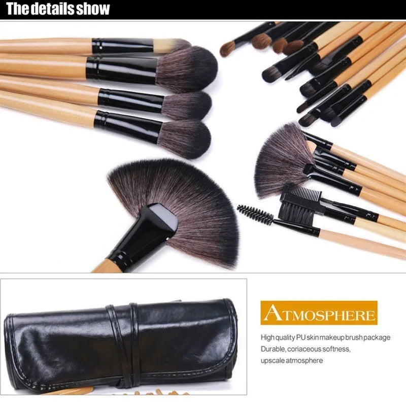 Makeup Brush 24 pcs  Sets Professional Cosmetics Brushes Eyebrow Powder Foundation Shadows