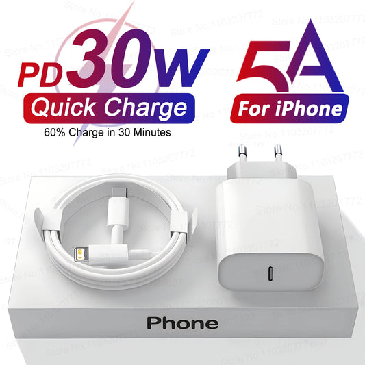 iPhone 30W USB C Fast Charger/cable/Adapter Compatible with iPhone 13 12 11 14 Pro Max 7 8 Plus Mini XS XR X