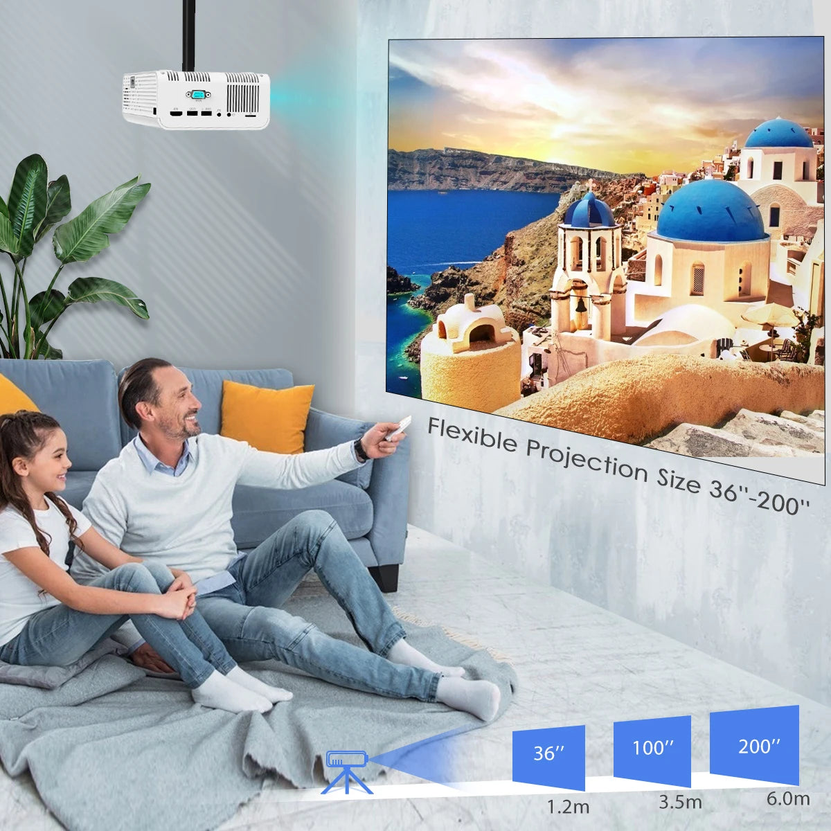 Mini  Home Projector Phone WiFi Projectors K2 Native 1080P/4K Support 300 Screen 5500 LUNENS
