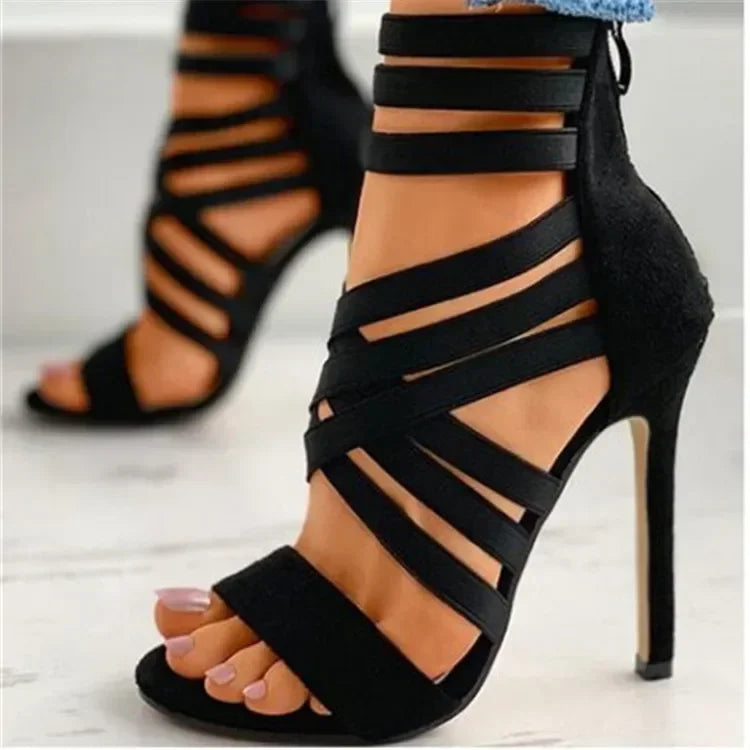 Pumps Women Shoes High Heels Women Sandals Zipper New Fashion Summer High Heels Sexy Ladies Peep Toe Shoes