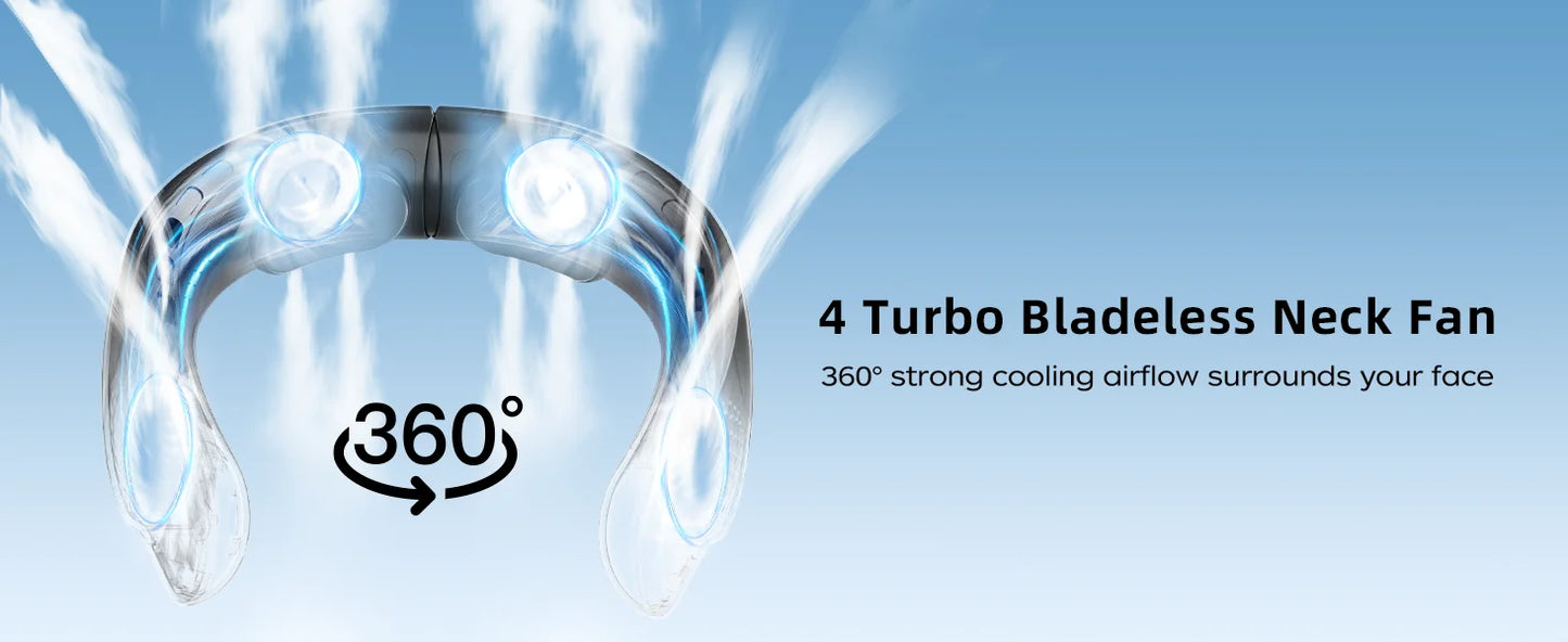 Neck Fan Cooling Rechargeable Air Conditioning Xiaomi   3600mAh 3 Speed Sports Summer