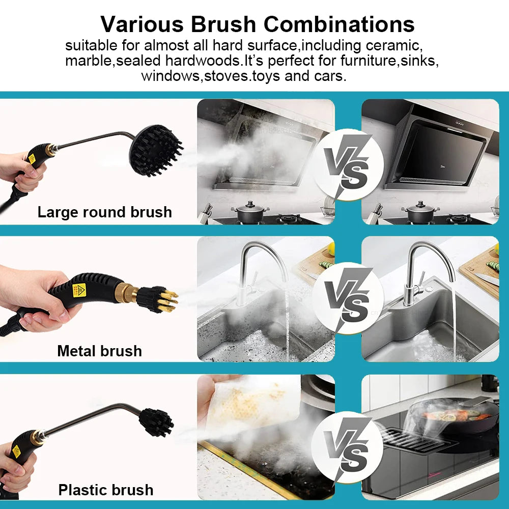 Steam Cleaner 2500W High Pressure  Handheld High Temperature Steam Cleaner For Home Kitchen Bathroom Car  Cleaning