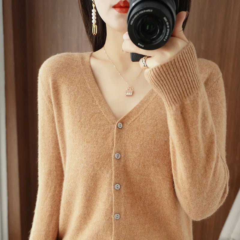 Autumn Winter Women Long Sleeve Warm Knit Cardigan Korean Fashion Spring casual Sweater