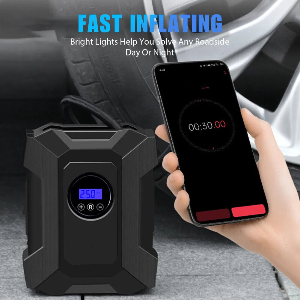 Car Wireless Tire Inflatable Pump12V 150PSI Quick  LED Lighting Digital Air Compressor Inflator for Car Bicycles Motorcycles
