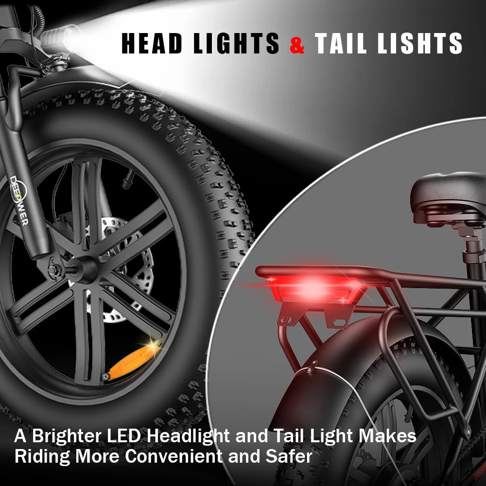 IDOTATA Electric Mountain Ebike 20Inch Fat Tire