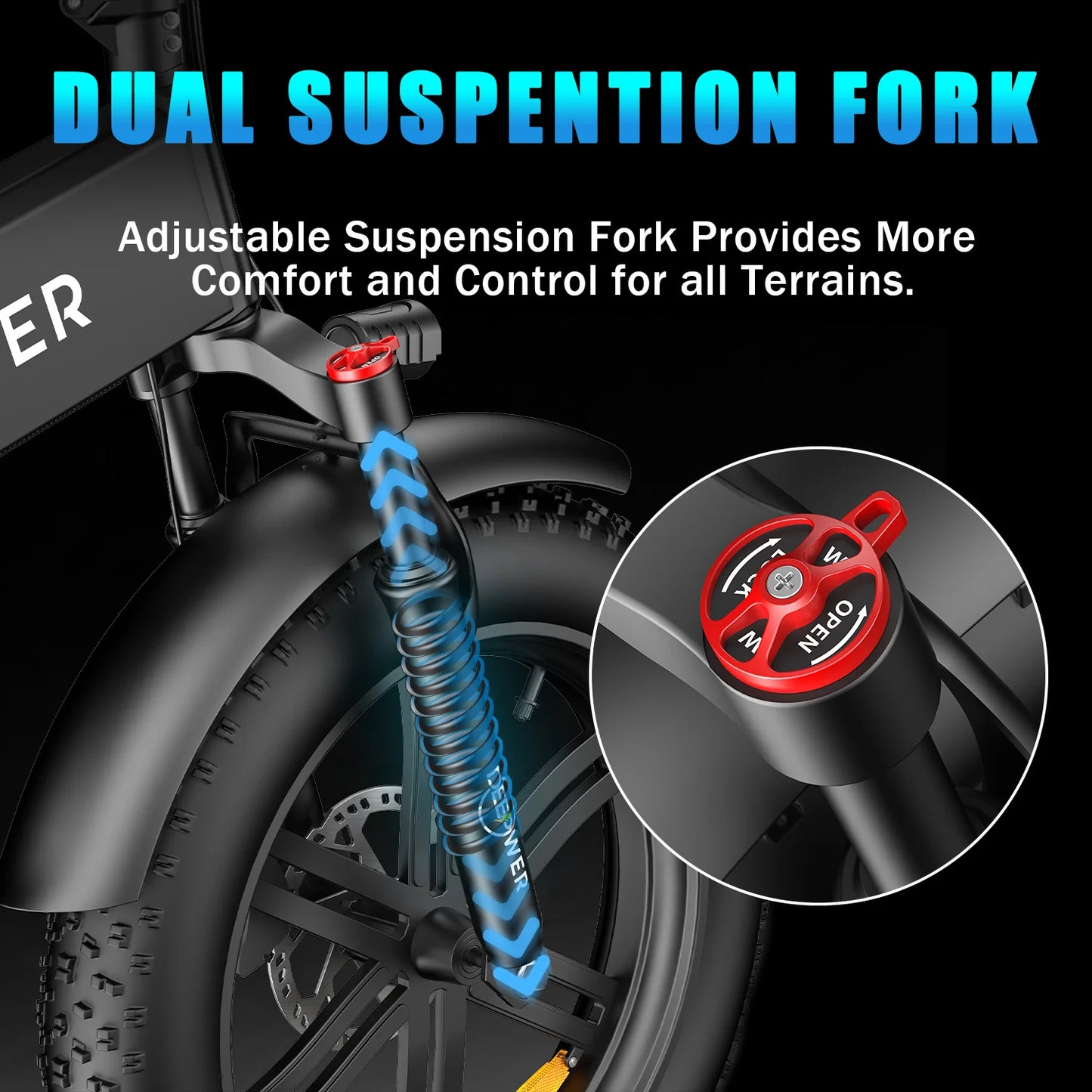IDOTATA Electric Mountain Ebike 20Inch Fat Tire
