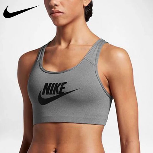 Original Nike Women's High Strength Shock-proof Running Bra Fashion Fitness Sports Vest Underwear