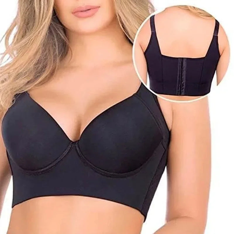 Women Deep Cup Bra Hide Back Fat Underwear Shpaer Incorporated Full Back Coverage Plus Size Push