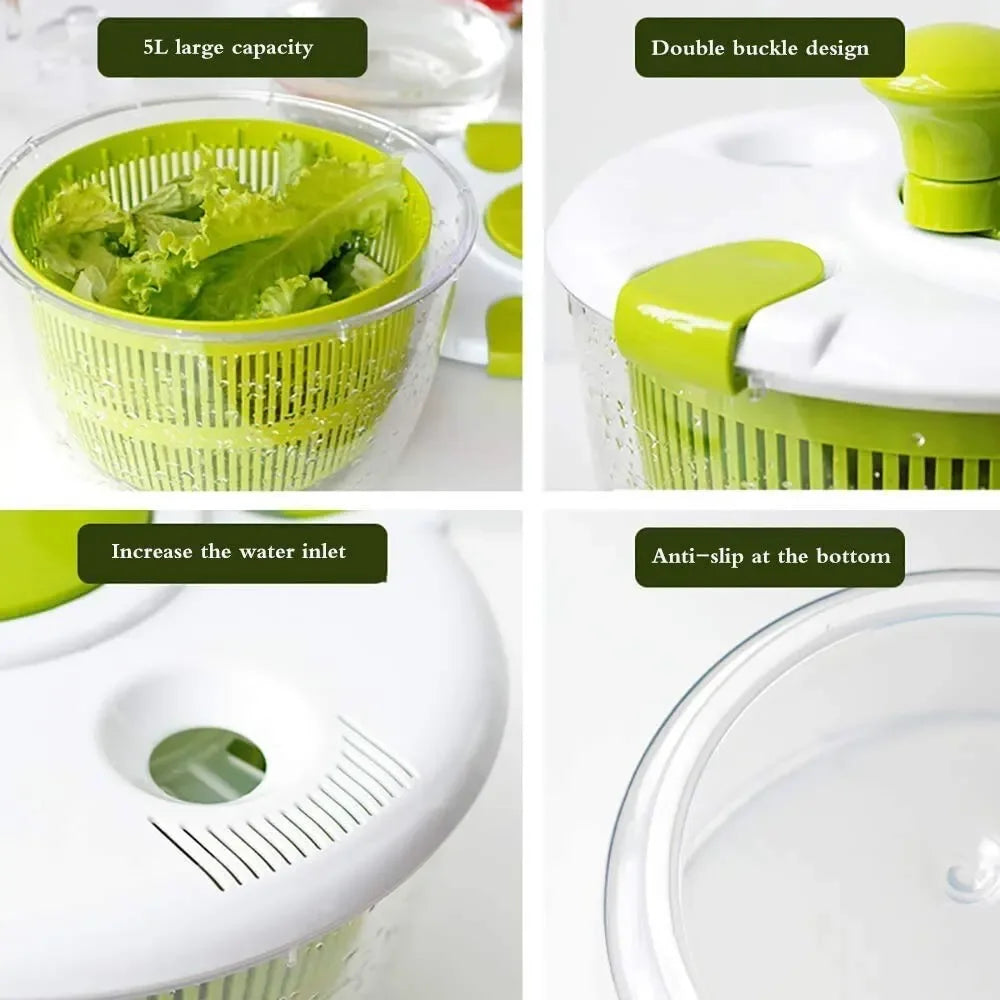 Salad Spinner Dryer Fruit Drain Basket Hand Crank Vegetable Dryer Centrifuge Food Dehydrator Fruits Basket Kitchen Accessories