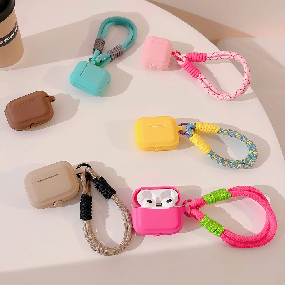 Earphone Case with Lanyard Strap for AirPort Pro 2  2nd Generation Air Pods 3 2 1 3rd Gen Cover Accessories