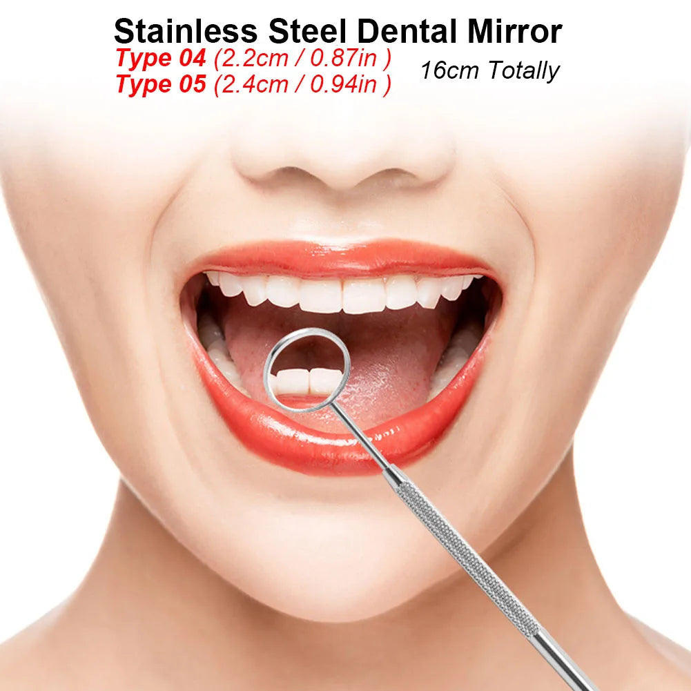 Stainless Steel 1/5Pcs  Dental Mirror 16cm Oral Hygiene Care Tool Dentist Clinic Teeth Whitening Clean Inspection Mouth Mirror