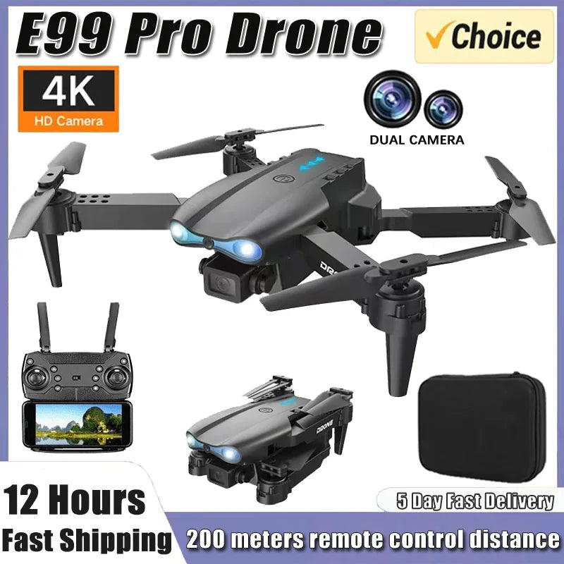 Drone Professional Wide Angle RC E99 Pro  Drone HD 4K Camera Mode Foldable Helicopter Aircraft Quadcopter Drone Kid Gift Toys