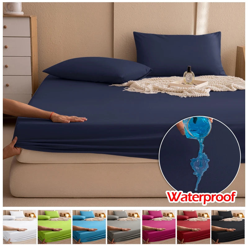 Waterproof Mattress Covers Protector Adjustable Bed Fitted Sheets With Elastic Band Single Double King Size 140/160/180x200