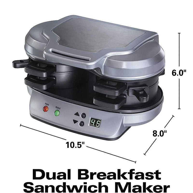 Beach Dual Breakfast Sandwich Maker Multifunctional Household DIY Electric Bakeware Hamburger With Double Plates 1200W