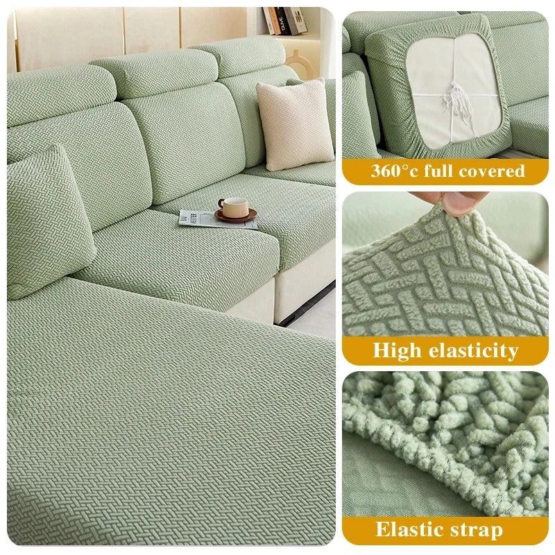 Sofa Seat Cushion Jacquard Cover Stretch Sofa Covers for Living Room Anti-cat Scratch Fit for Chair L-shape Sectional Sofa