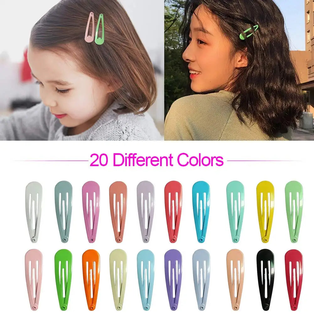 Colorful Hair Clips 10/40Pcs, Women Girls Fashion Solid Kids Hair Accessories Snap Metal Barrettes Hairpins Clip