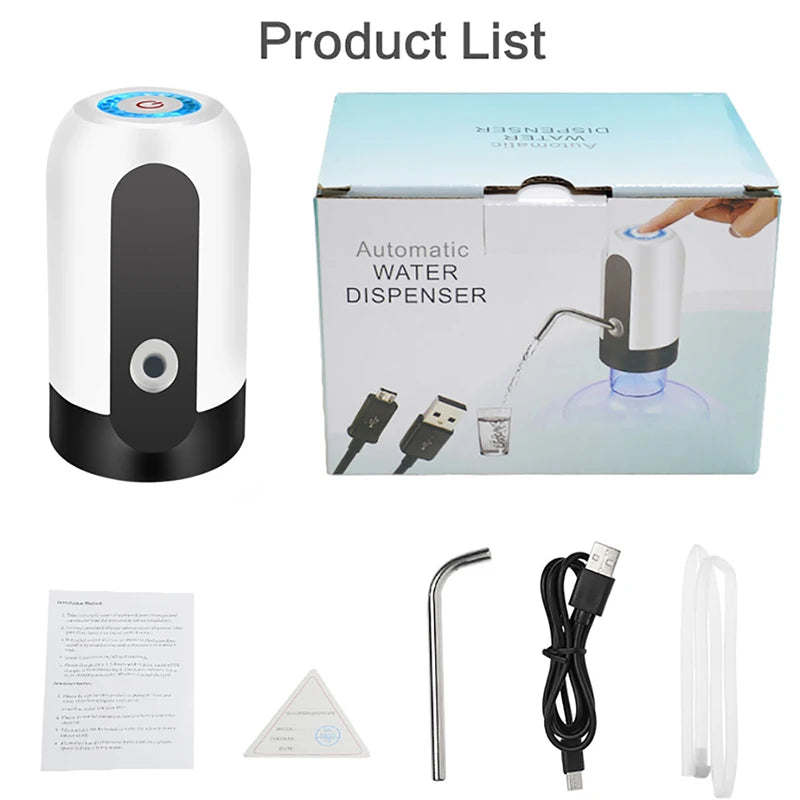 Electric Portable Water Dispenser Mini Automatic Liquid Bottle Pump for 5 Gallon Bottle Usb Charge