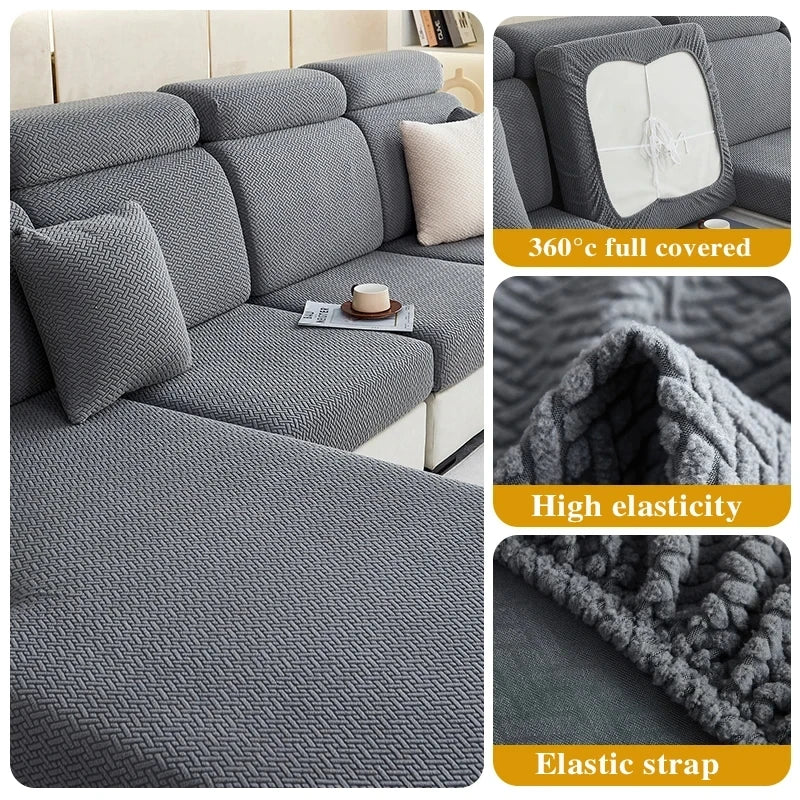 Sofa Seat Cushion Jacquard Cover Stretch Sofa Covers for Living Room Anti-cat Scratch Fit for Chair L-shape Sectional Sofa