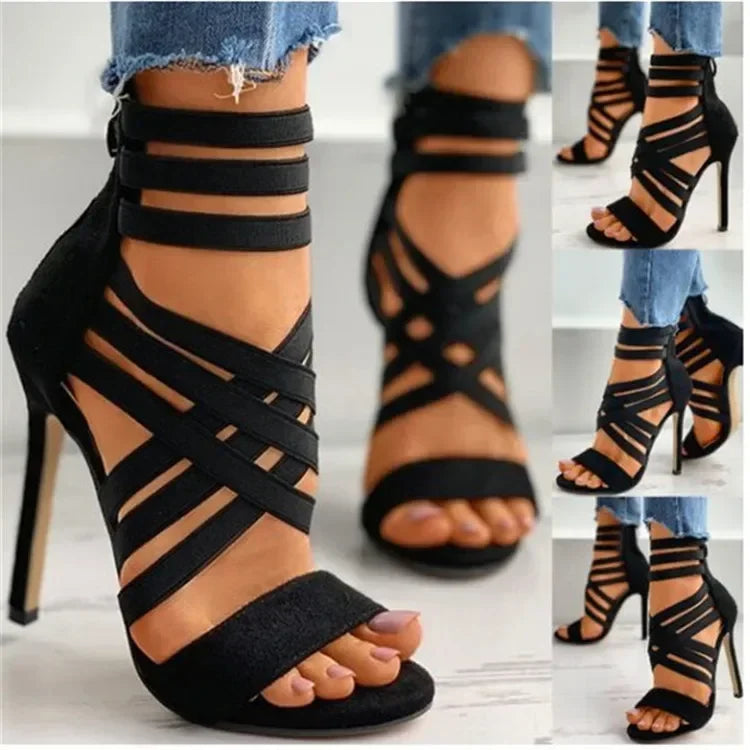 Pumps Women Shoes High Heels Women Sandals Zipper New Fashion Summer High Heels Sexy Ladies Peep Toe Shoes