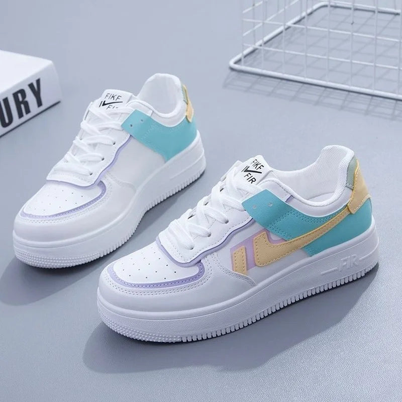 Sneakers College Style Women Shoes  Vulcanize  Light Casual Designer   Comfortable Lace-up Breathable