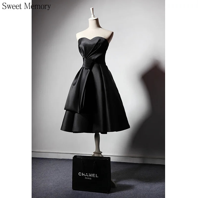 U34125 Black Short Prom Dress Lady Girl Women Sexy Robe Princess Banquet Party Ball Dress Gradaution Female Performance Gown