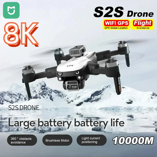 Drone 5G GPS Professional HD Mijia S2S 8K  Aerial Photography Dual-Camera Omnidirectional Obstacle Brushless Avoidance Quadrotor