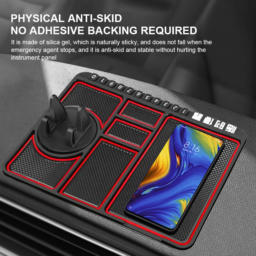 Car Dashboard Car Anti-Slip Mat Multifunctional Storage Pad Sticky Anti-Slip Pad Bracket for Navigation Car Interior Accessories