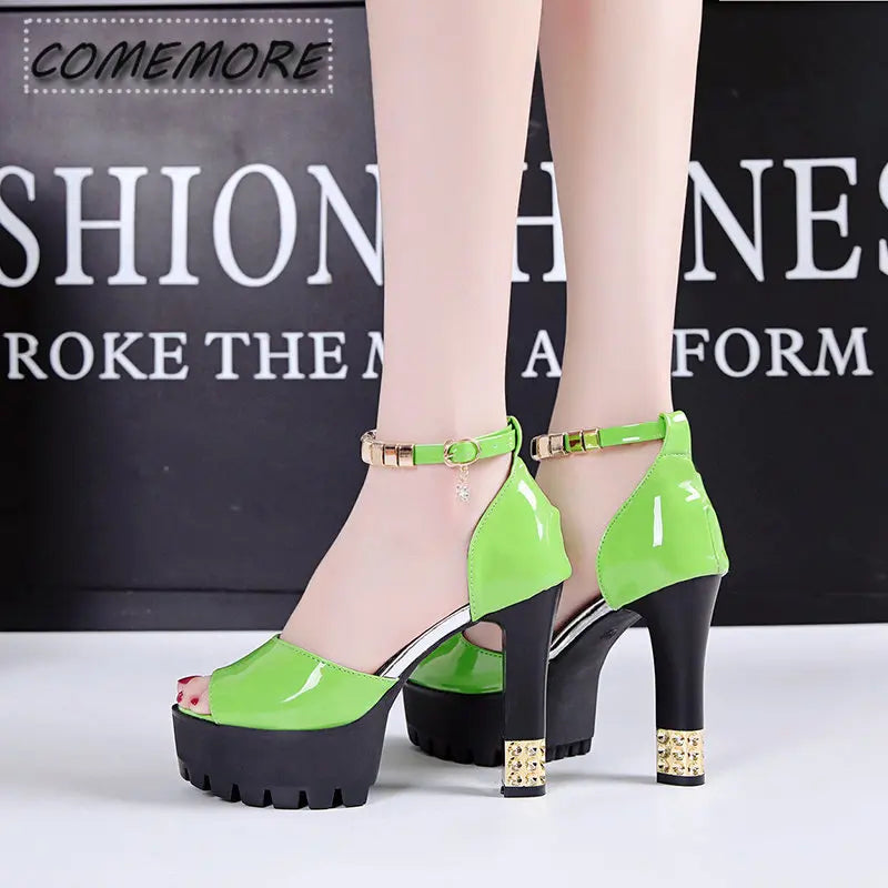 Peep Toe Platform High Heels Pumps Elegant Luxury Woman Shoes