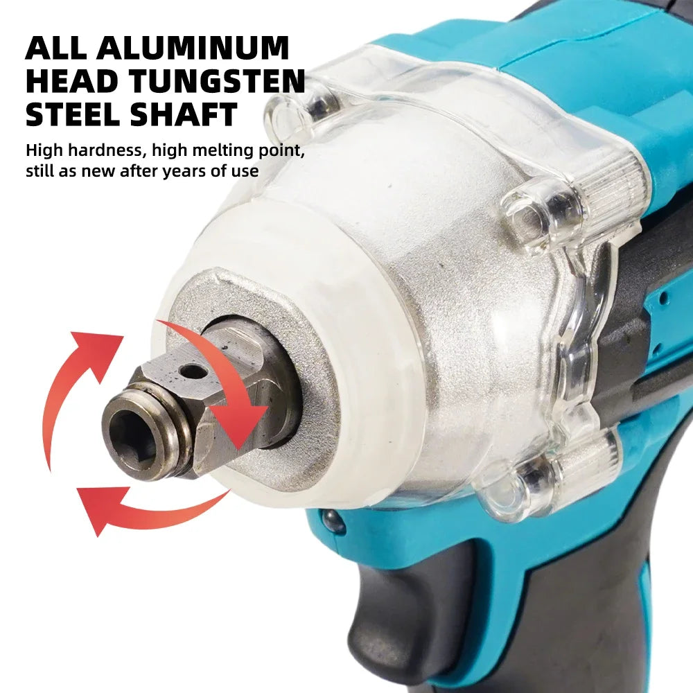 Makita 388V Battery 520N.m Cordless Electric Impact Wrench Brushless Electric, Hand Drill Socket Power Tool