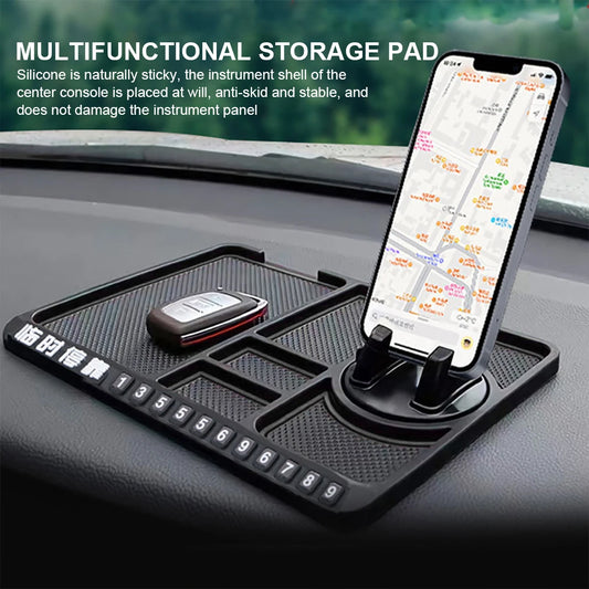 Car Dashboard Car Anti-Slip Mat Multifunctional Storage Pad Sticky Anti-Slip Pad Bracket for Navigation Car Interior Accessories