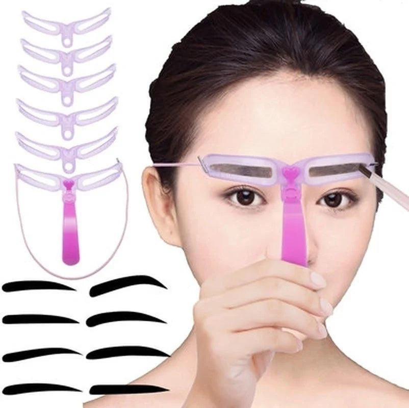 Eyebrow Shaping Template, Stencils Kit Grooming Card Defining Makeup Tools 1 Set Reusable 8 In1