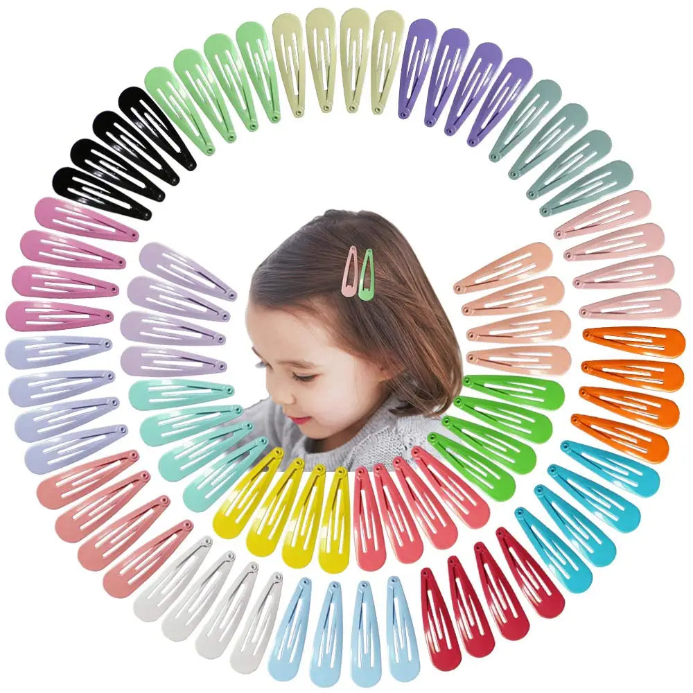 Colorful Hair Clips 10/40Pcs, Women Girls Fashion Solid Kids Hair Accessories Snap Metal Barrettes Hairpins Clip