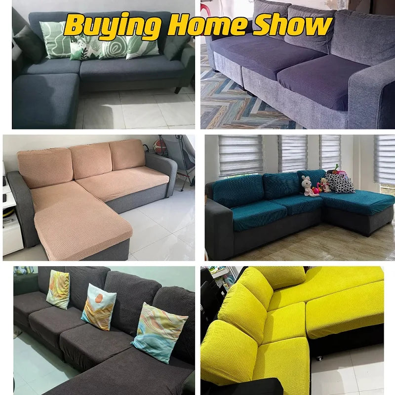 Sofa Cover Solid Color Thicken Elastic Living Room Protector Kids Slipcover Couch Cover Seat Cushion Washable Removable 1pcs