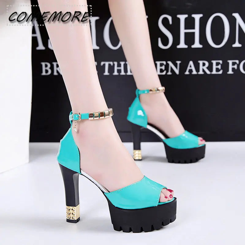 Peep Toe Platform High Heels Pumps Elegant Luxury Woman Shoes