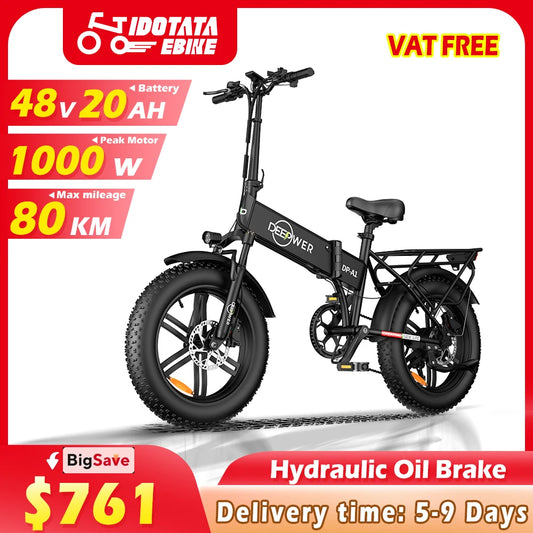 IDOTATA Electric Mountain Ebike 20Inch Fat Tire