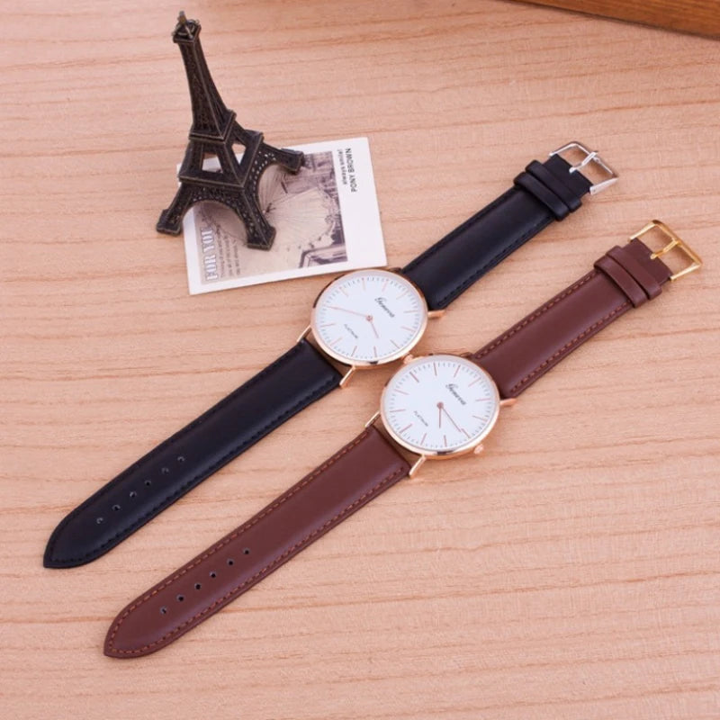 New Men's Watch Fashion Casual Ultra Thin Watches Simple Men Business Leather Quartz Wristwatch Clock Luxury Relogio Masculino