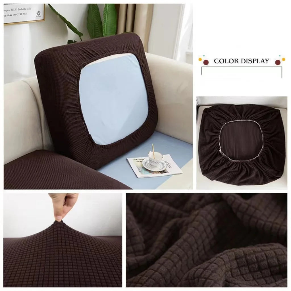 Sofa Cover Solid Color Thicken Elastic Living Room Protector Kids Slipcover Couch Cover Seat Cushion Washable Removable 1pcs