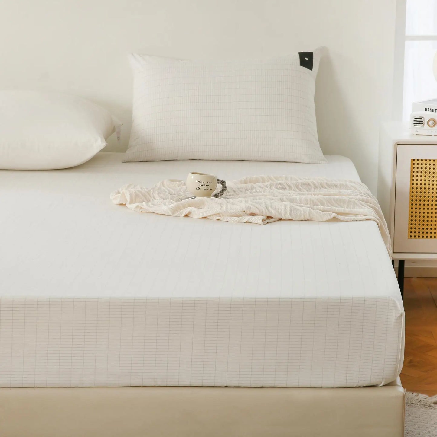 Sleep Better Organic Cotton Silver Earthing Grounding King Size Fitted Bed Sheet include a Local Plug
